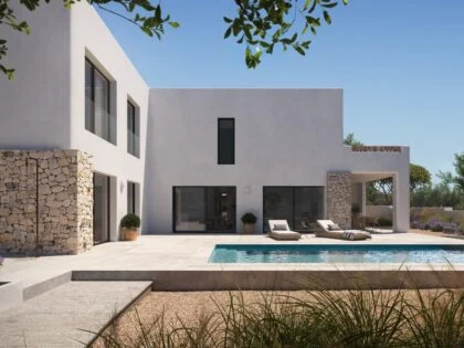 Villa de nueva construcción de estilo ibicenco en Moraira